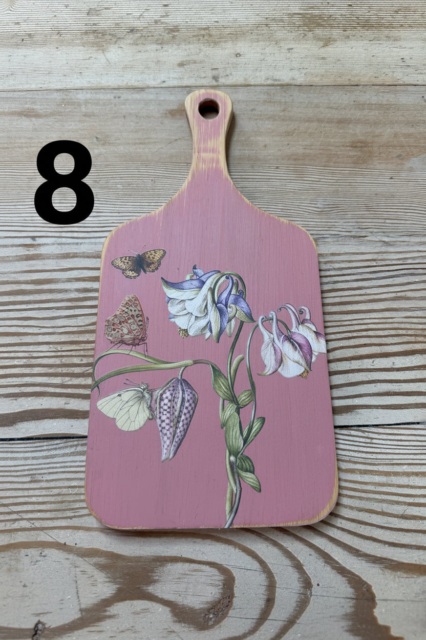 Hand-painted cottage cutting boards sold individually
