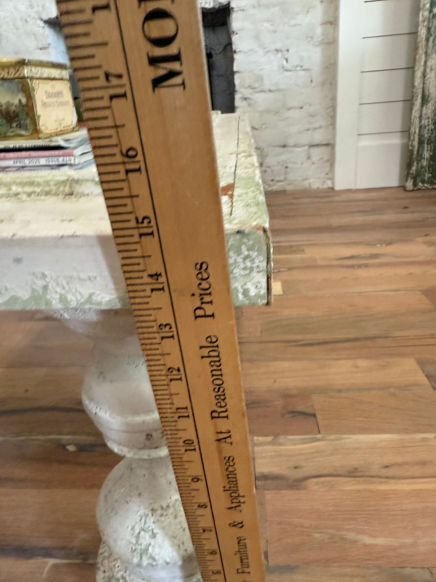 Chippy Custom Old Door Coffee Table with rustic turned legs