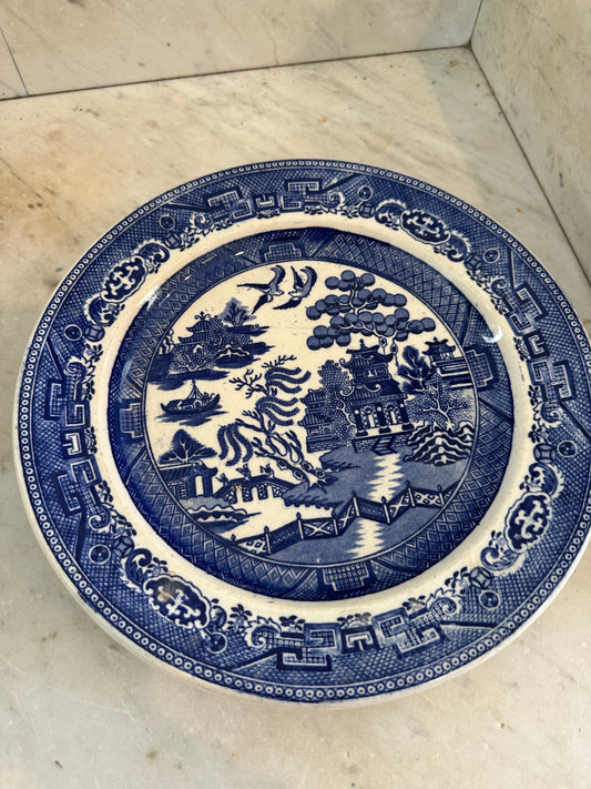 Blue Willow Ironstone Plate Sold Individually - Crown Pottery