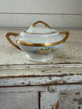 Vintage Austria yellow rose sugar bowl