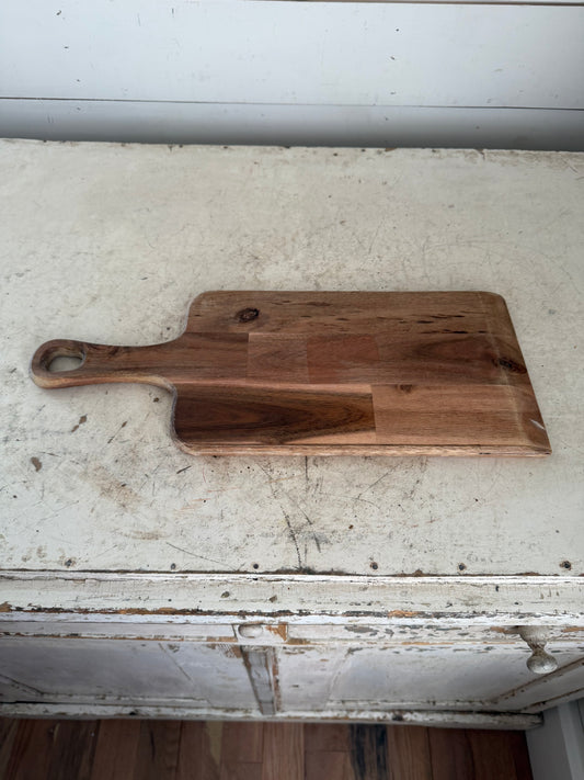 Pizza “peel” Rectangle Cutting Board with Hanging Handle