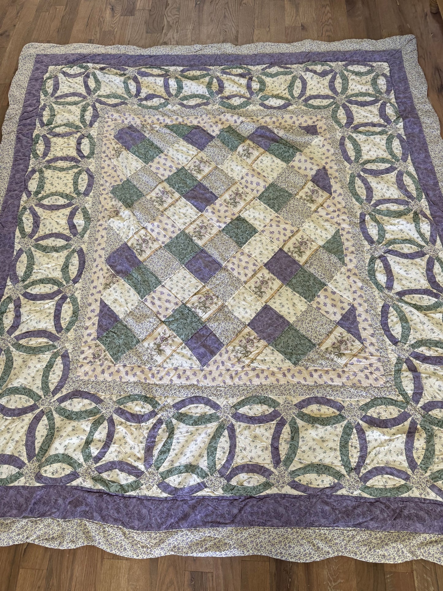 Purple queen quilt, as is