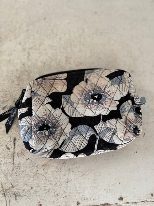 Vera Bradley, black floral makeup bag