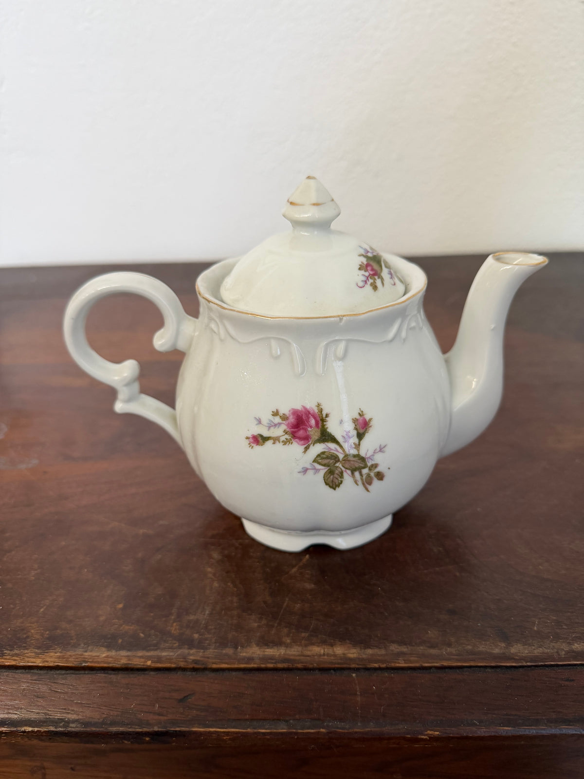 Vintage Rose Music Box Tea Pot