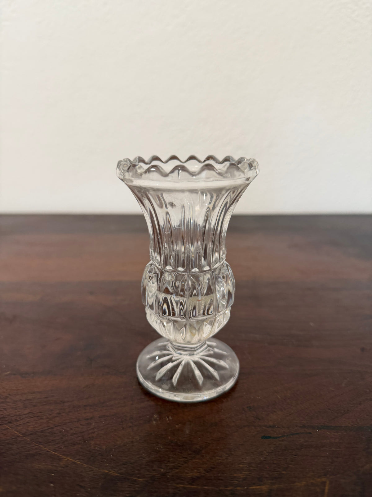 Vintage Clear Glass Vase