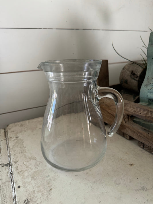 Vintage Italian Cerve Clear Glass Pitcher