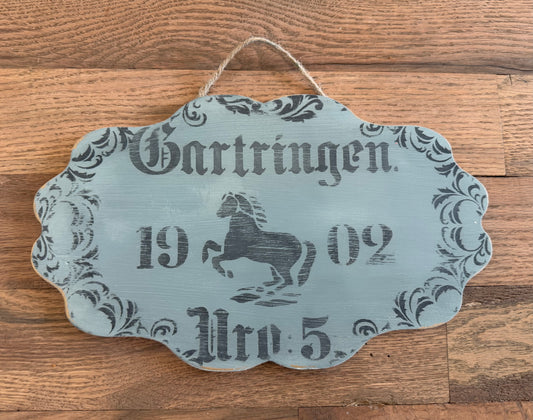German Horse Grain Sack Sign - Hand Painted