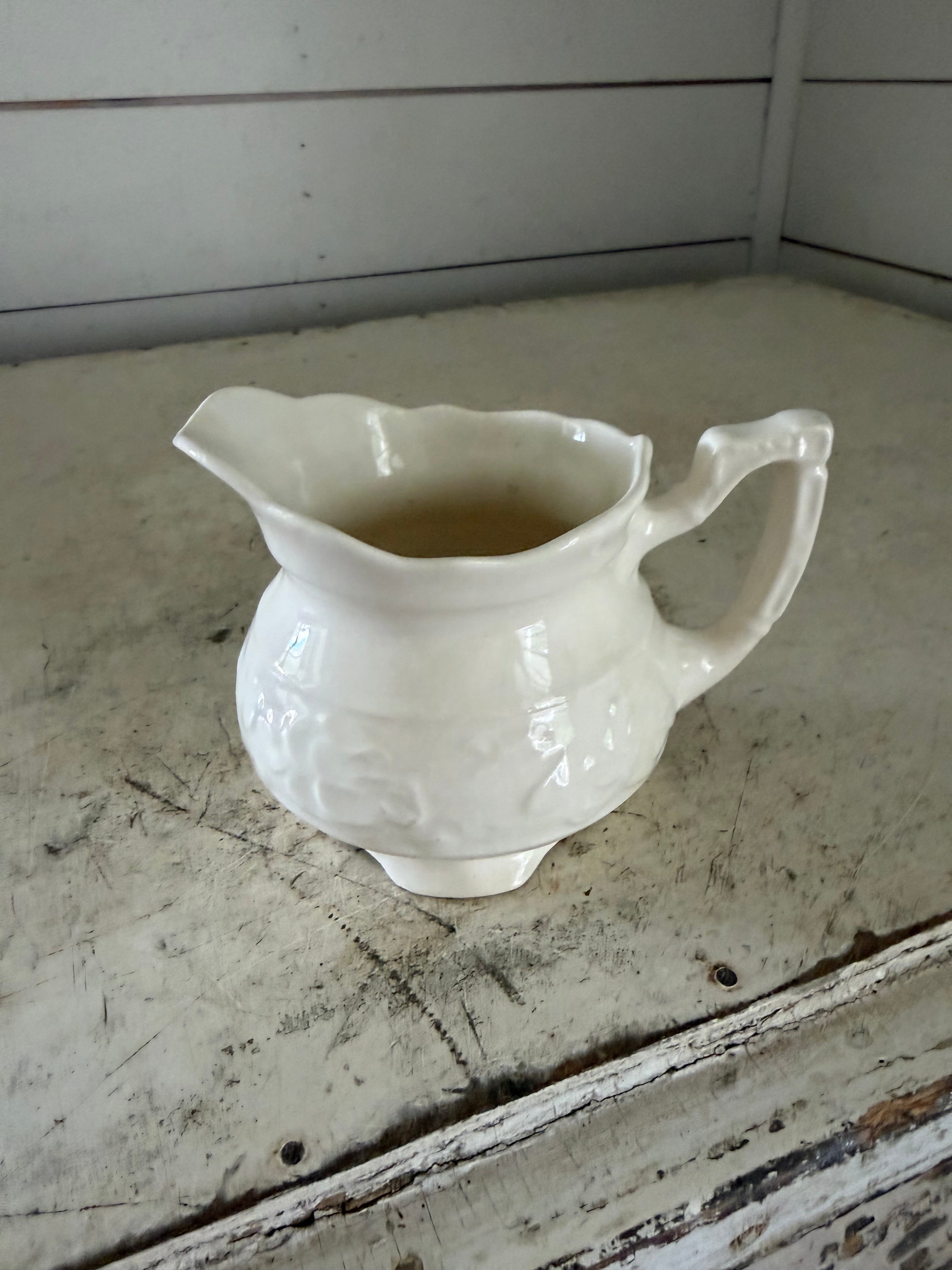 Vintage white ceramic creamer