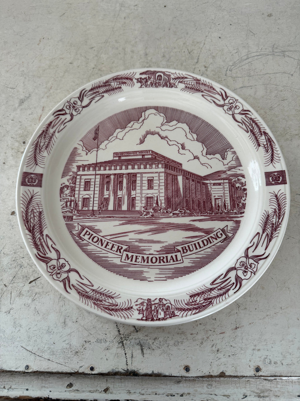 Daughters of Utah - Pioneer Memorial building Commemorative plate