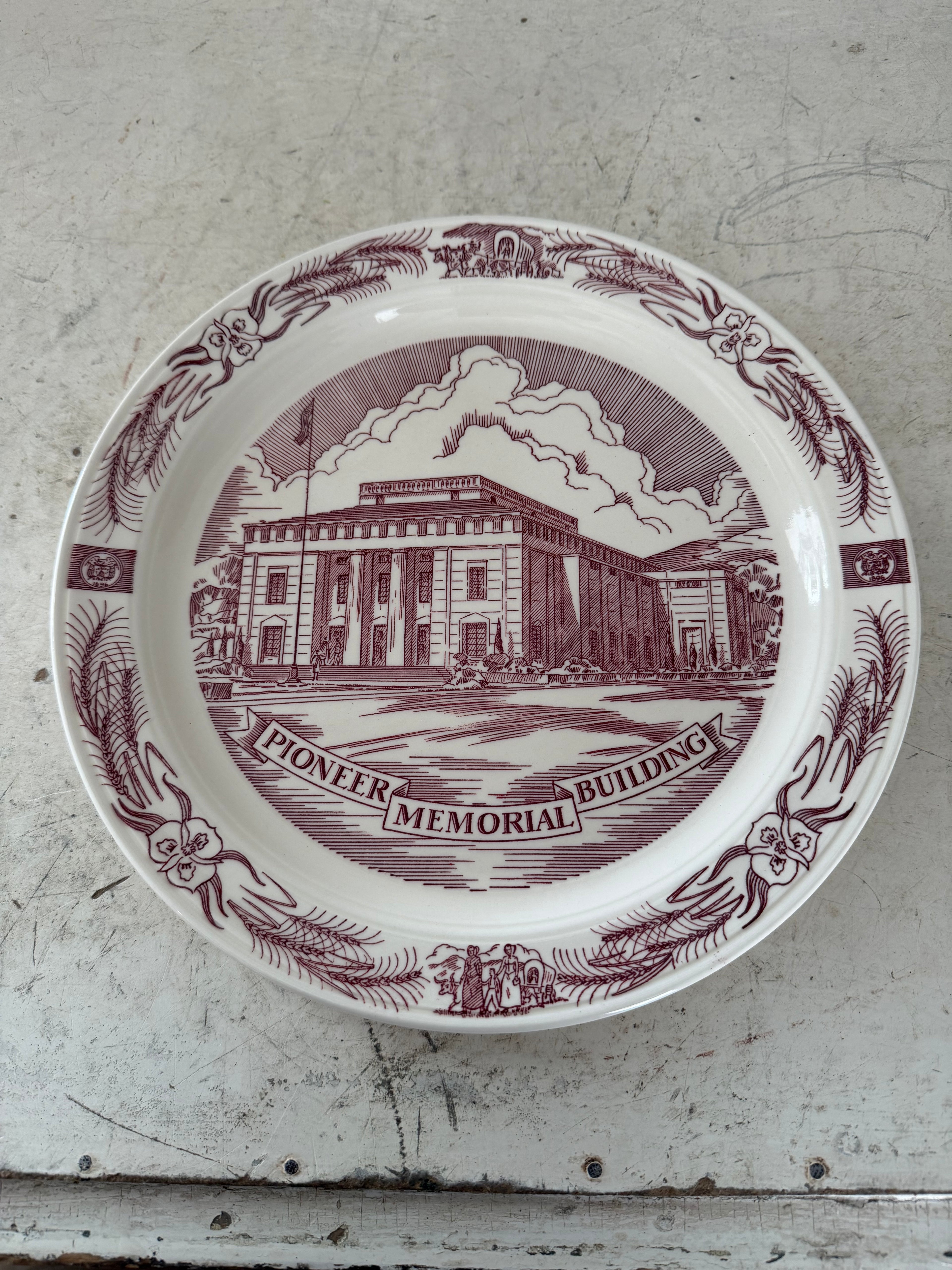 Daughters of Utah - Pioneer Memorial building Commemorative plate