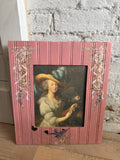 Pink Bead Board Frame with Marie Antoinette