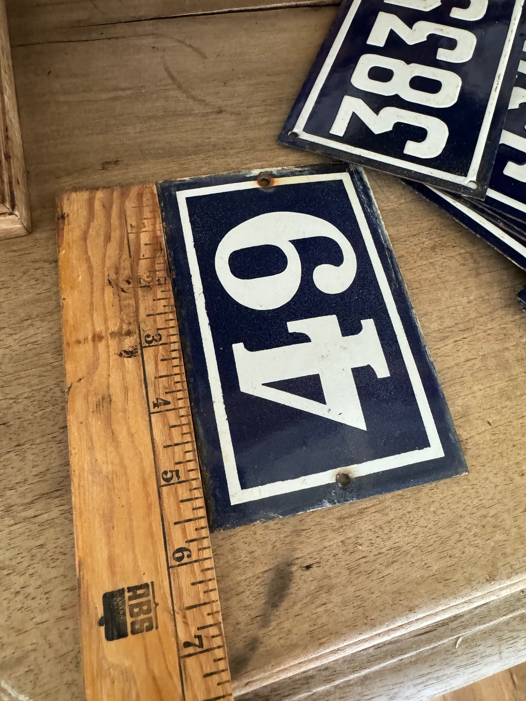 Vintage French Enamel Numbers Sold Individually