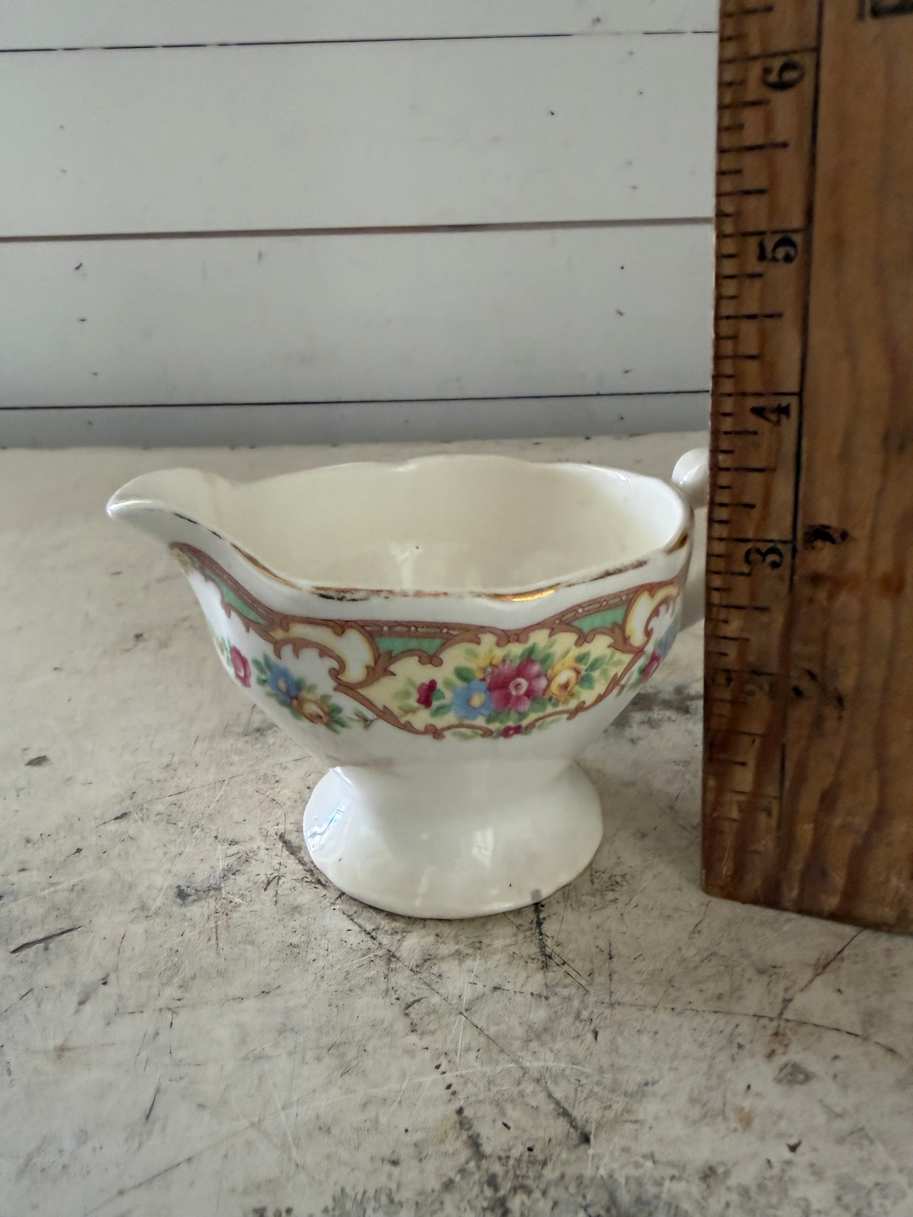 Mildred by Mount Clemens Creamer Vintage China Floral as is