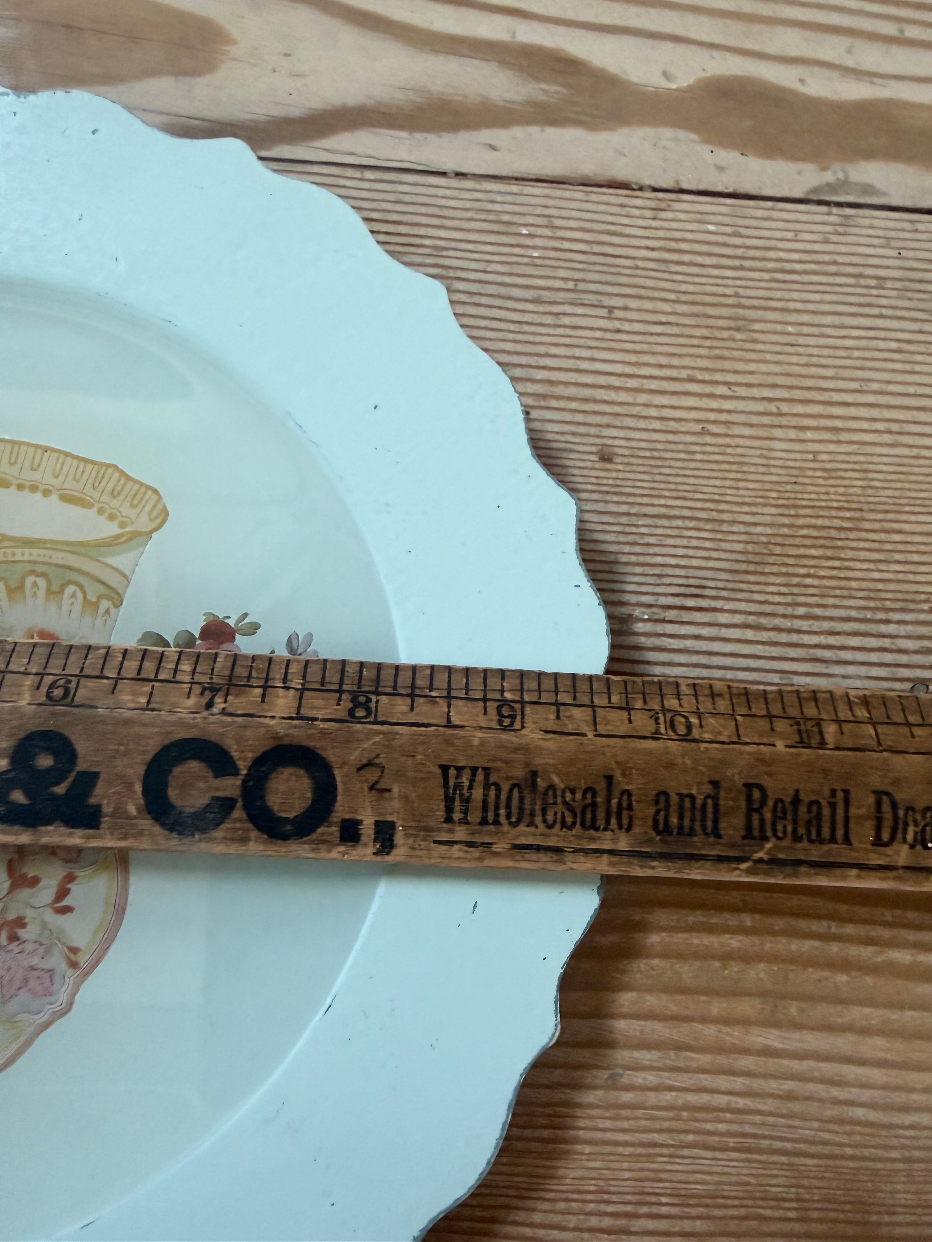 Light Blue Hand painted plate with resin top - Resin portion is food safe