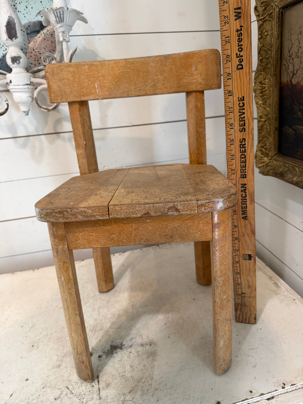 Vintage Oak Childs Chair - Will Get Makeover