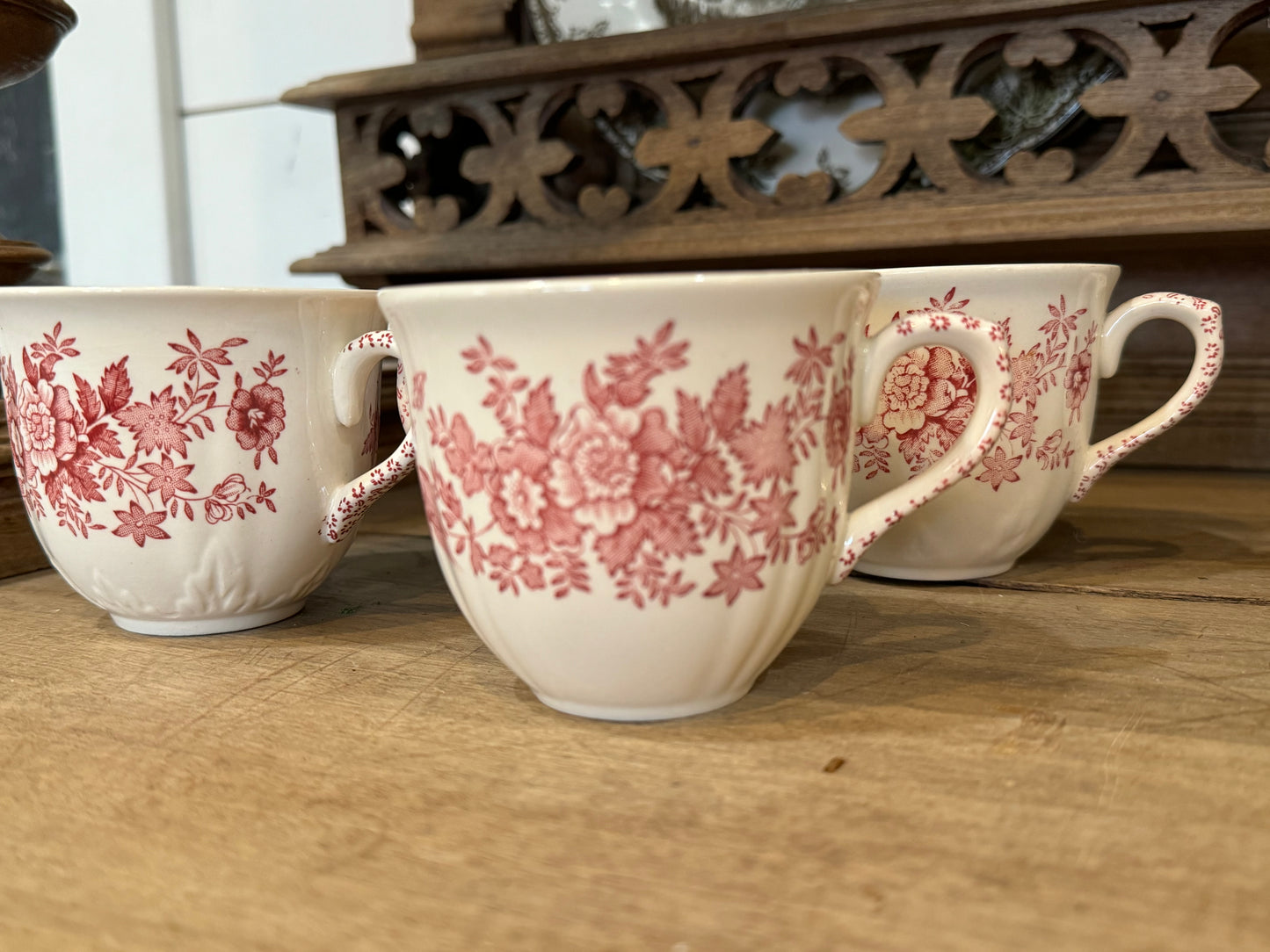 Vintage Mason's Ironstone Stratford Pink Dishes (red) - made in England sold individually