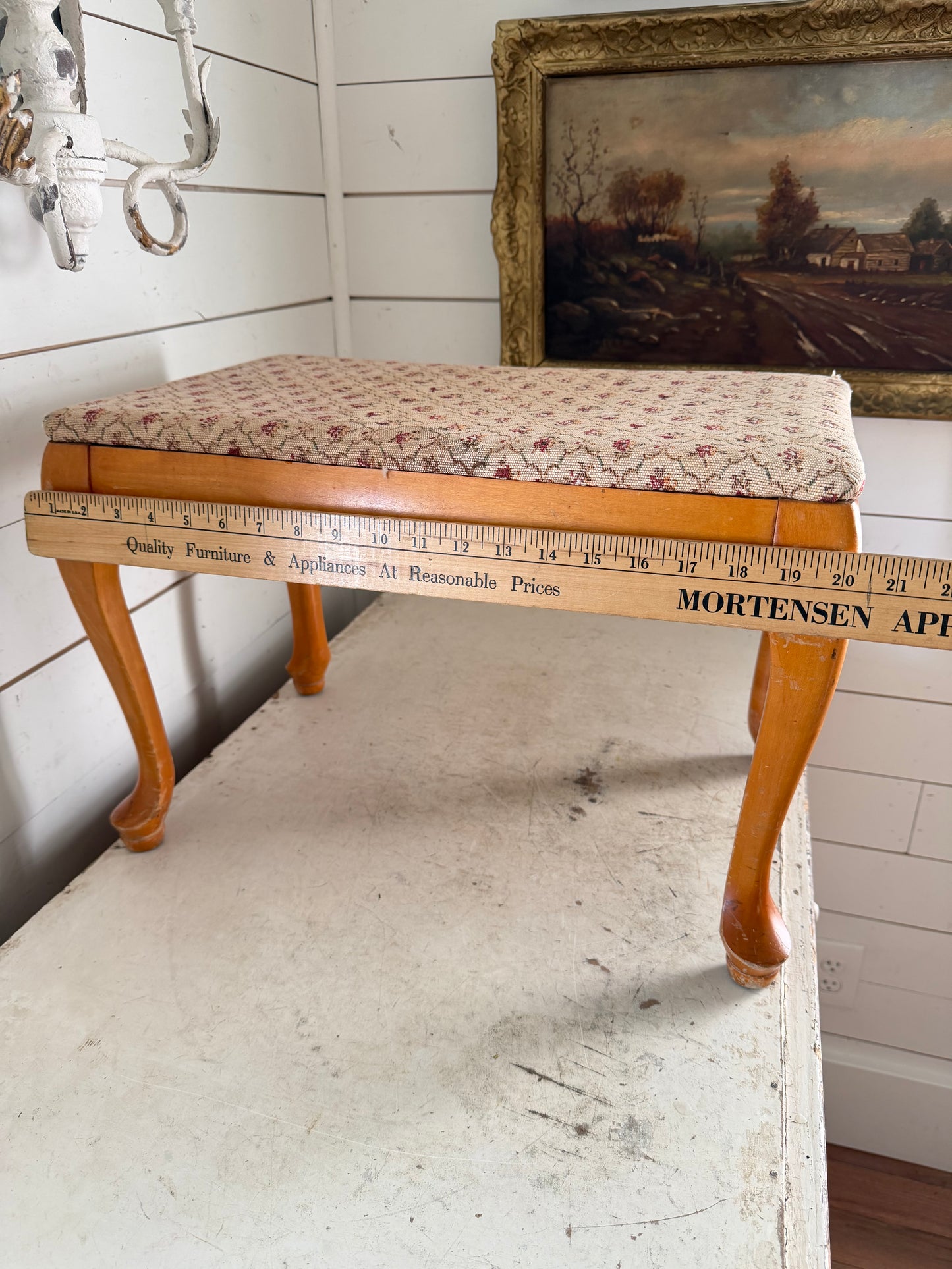 Queen Ann Style Short Bench/Footstool - Will Get Makeover