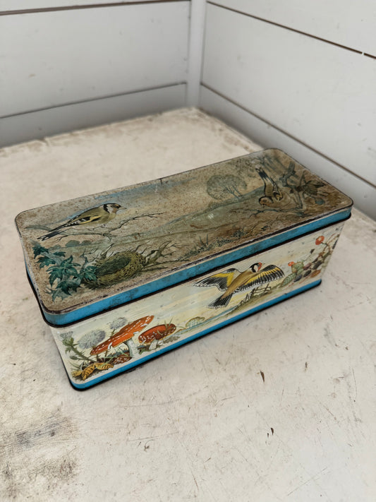 Vintage Jacob & Co Decorated with Birds Vintage Tin Collectible