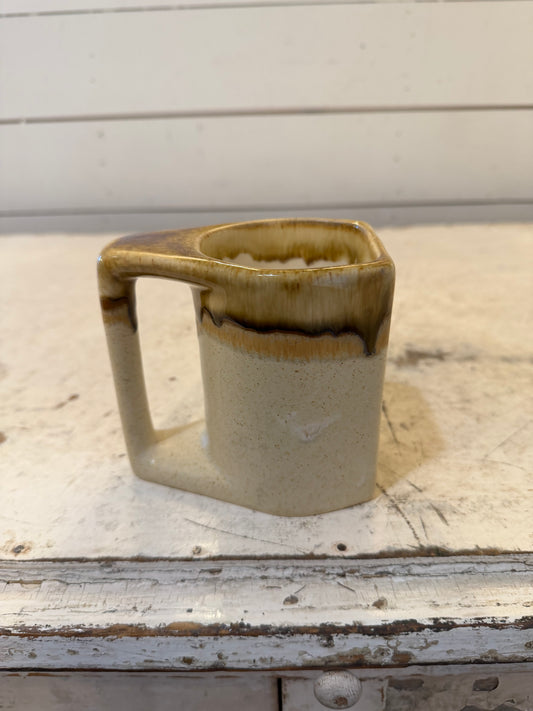 Vintage Rodolfo Padilla Brown Drip Glaze Mug mid century Modern Style