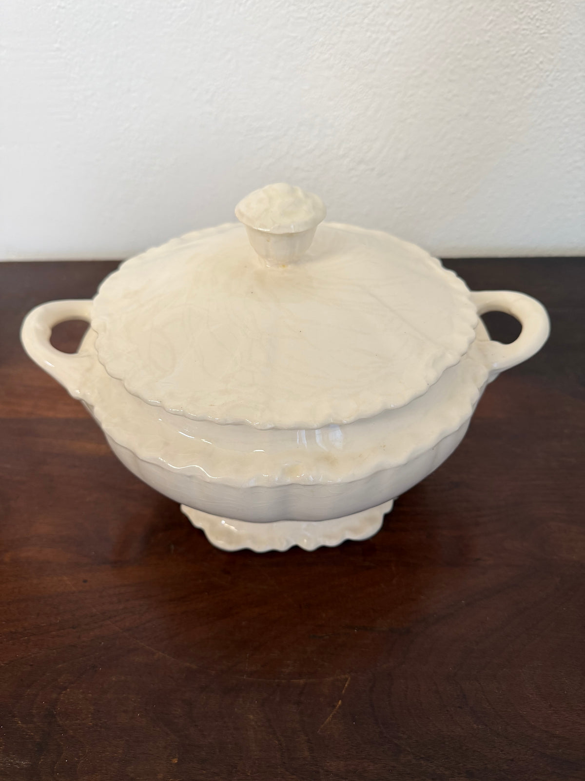 Vintage White Soup Tureen with Lid