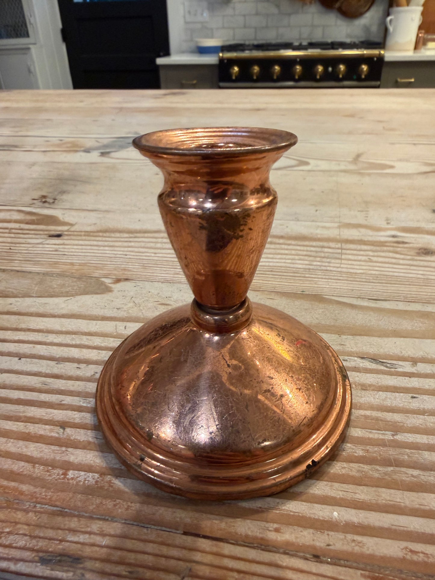 Vintage copper candle holder