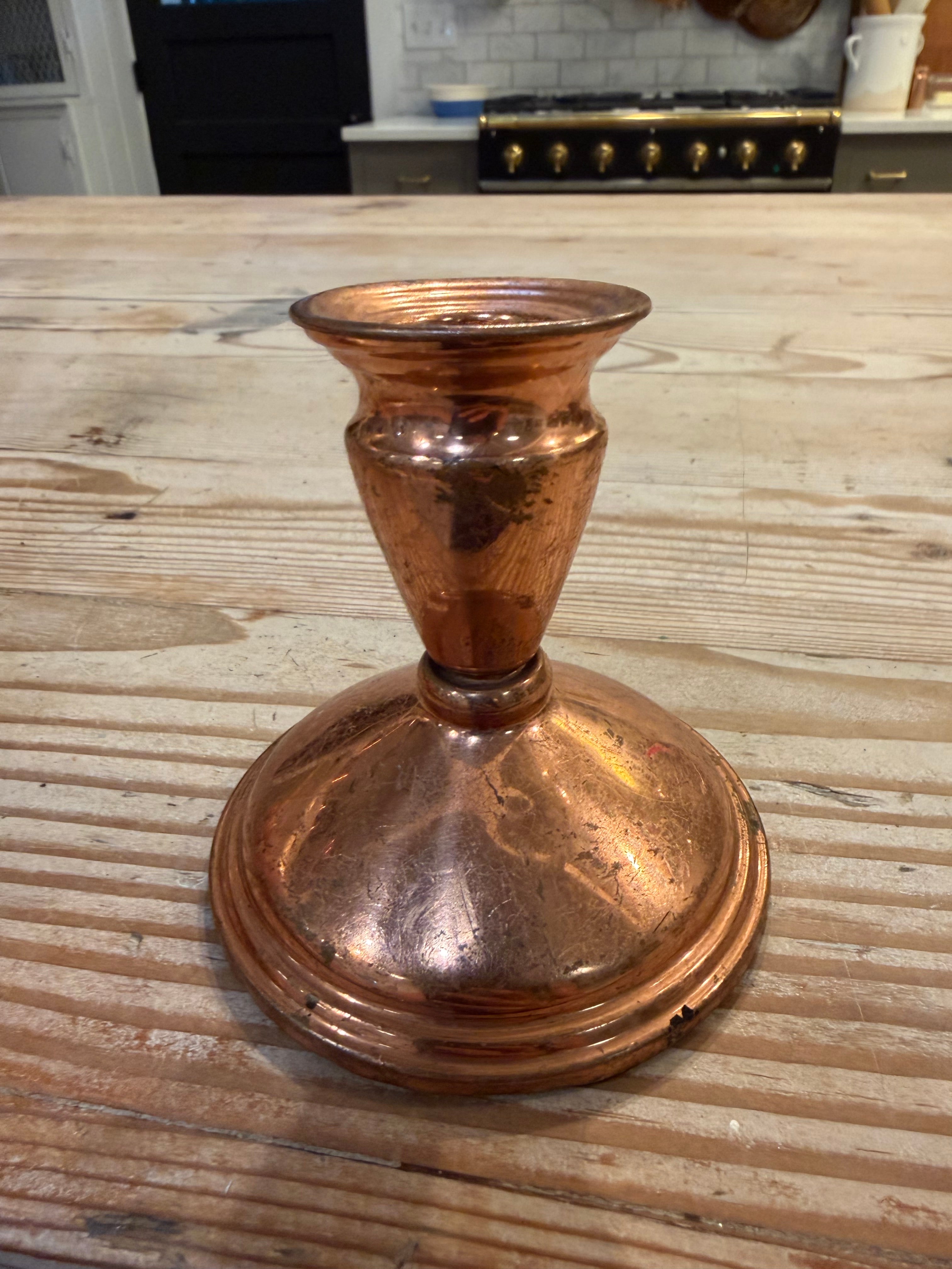 Vintage copper candle holder