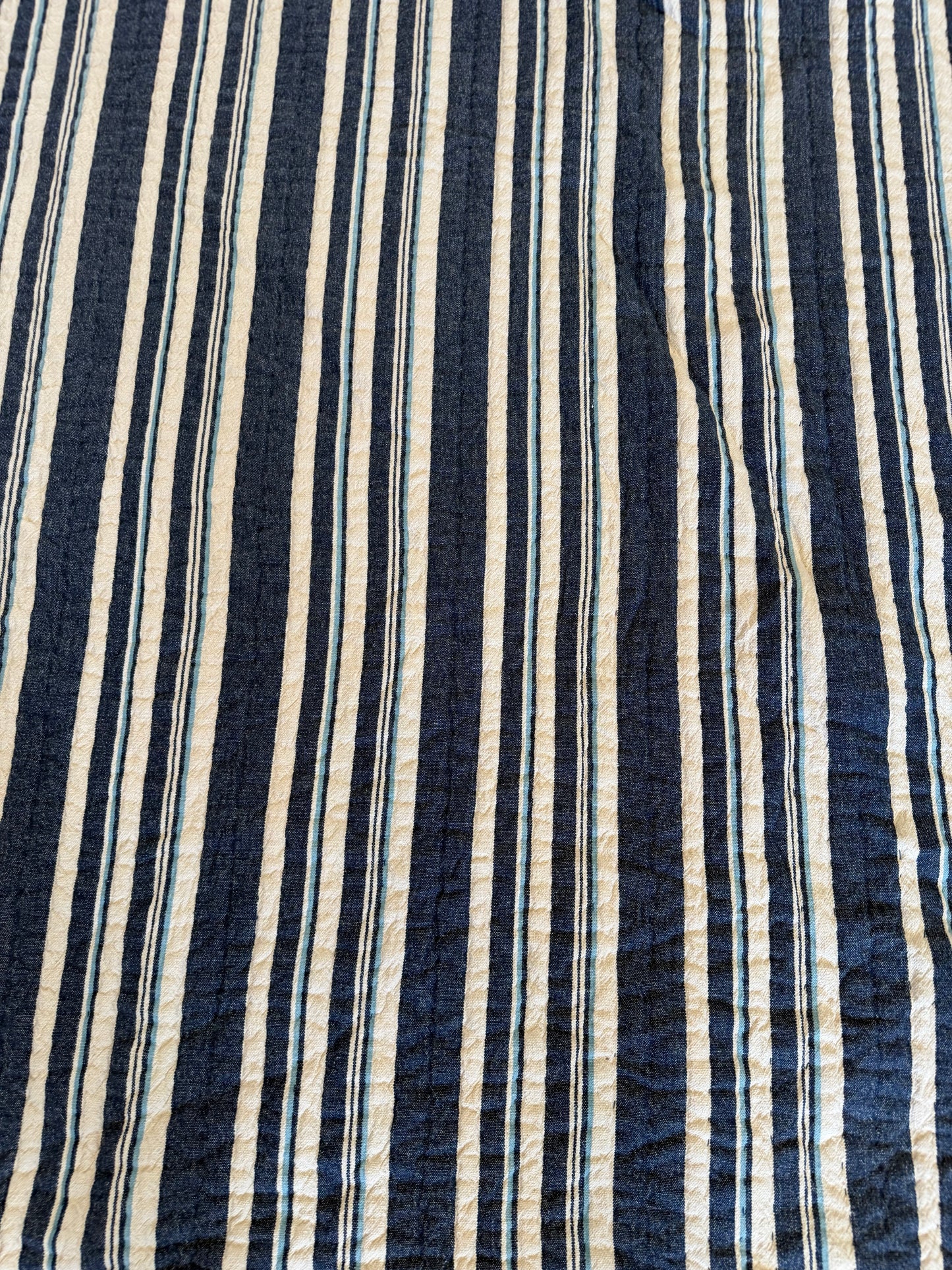 Striped Quilted Denim Quilt Full/Queen