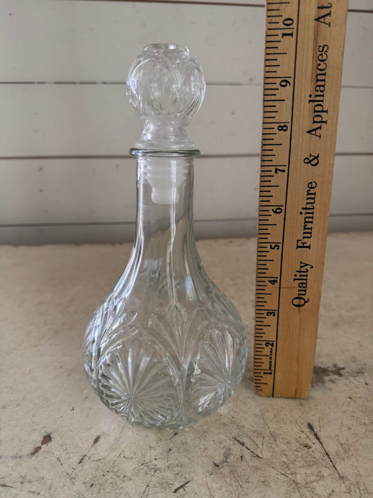 Vintage Anchor Hocking Clear Pressed Glass Decanter