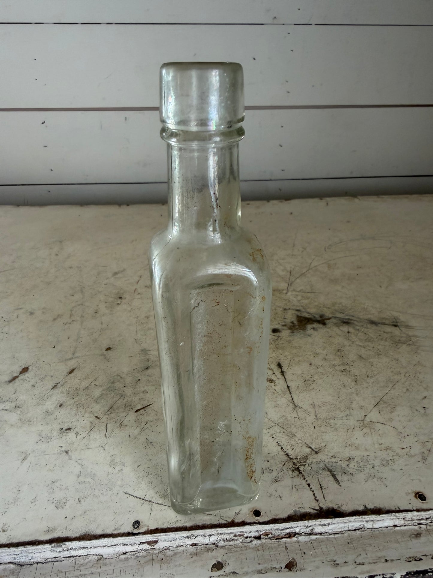 Antique Victorian Clear Glass Apothecary Bottle