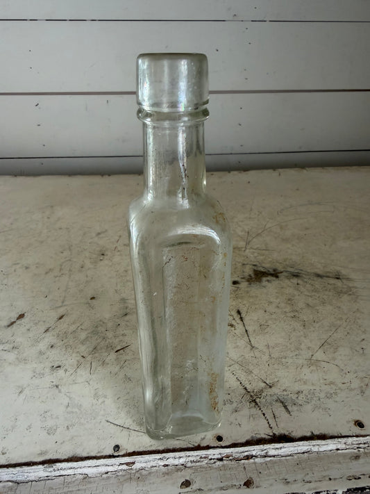 Antique Victorian Clear Glass Apothecary Bottle