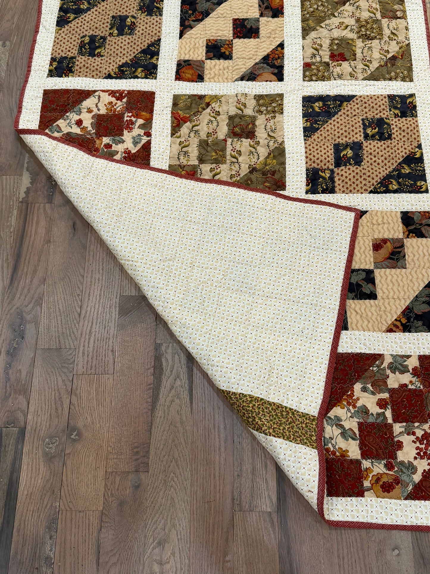 Small diamond square pieced Quilt throw size