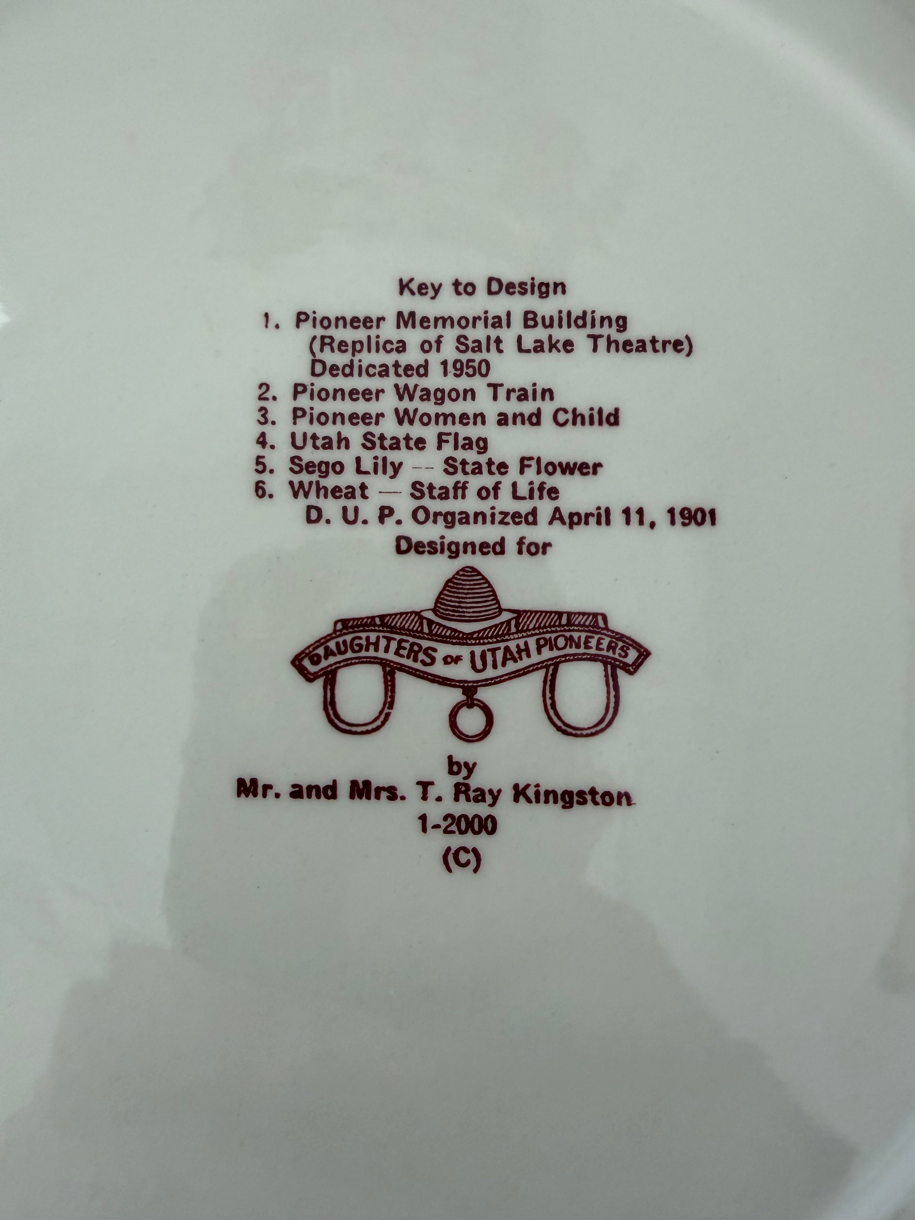 Daughters of Utah - Pioneer Memorial building Commemorative plate