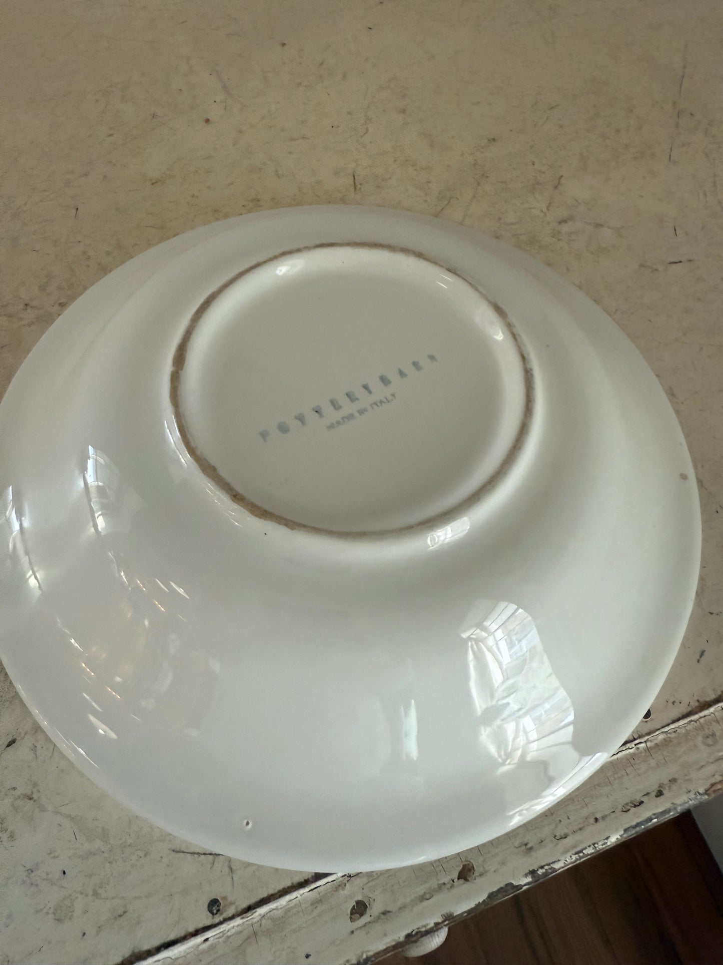 White Italian Pottery Barn Serving Bowl as is