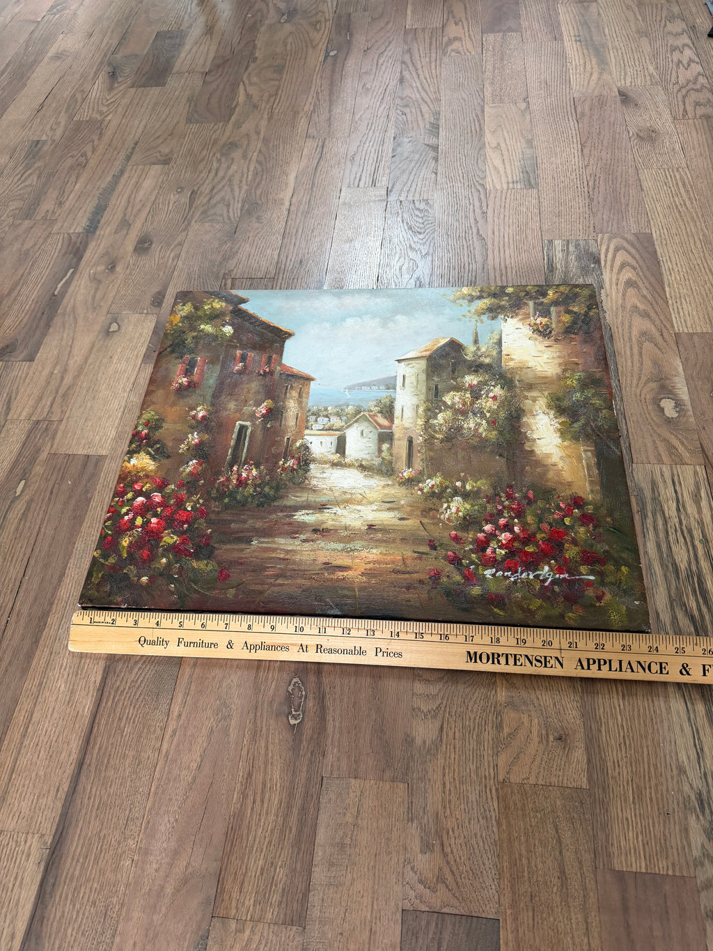 Original Art Hand Painted Villa On Canvas