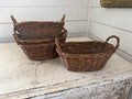 Willow basket with handles stackable sold individually