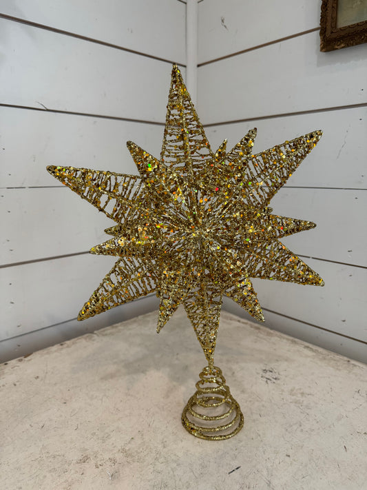 Glitter Gold Tree Star - Multi Point