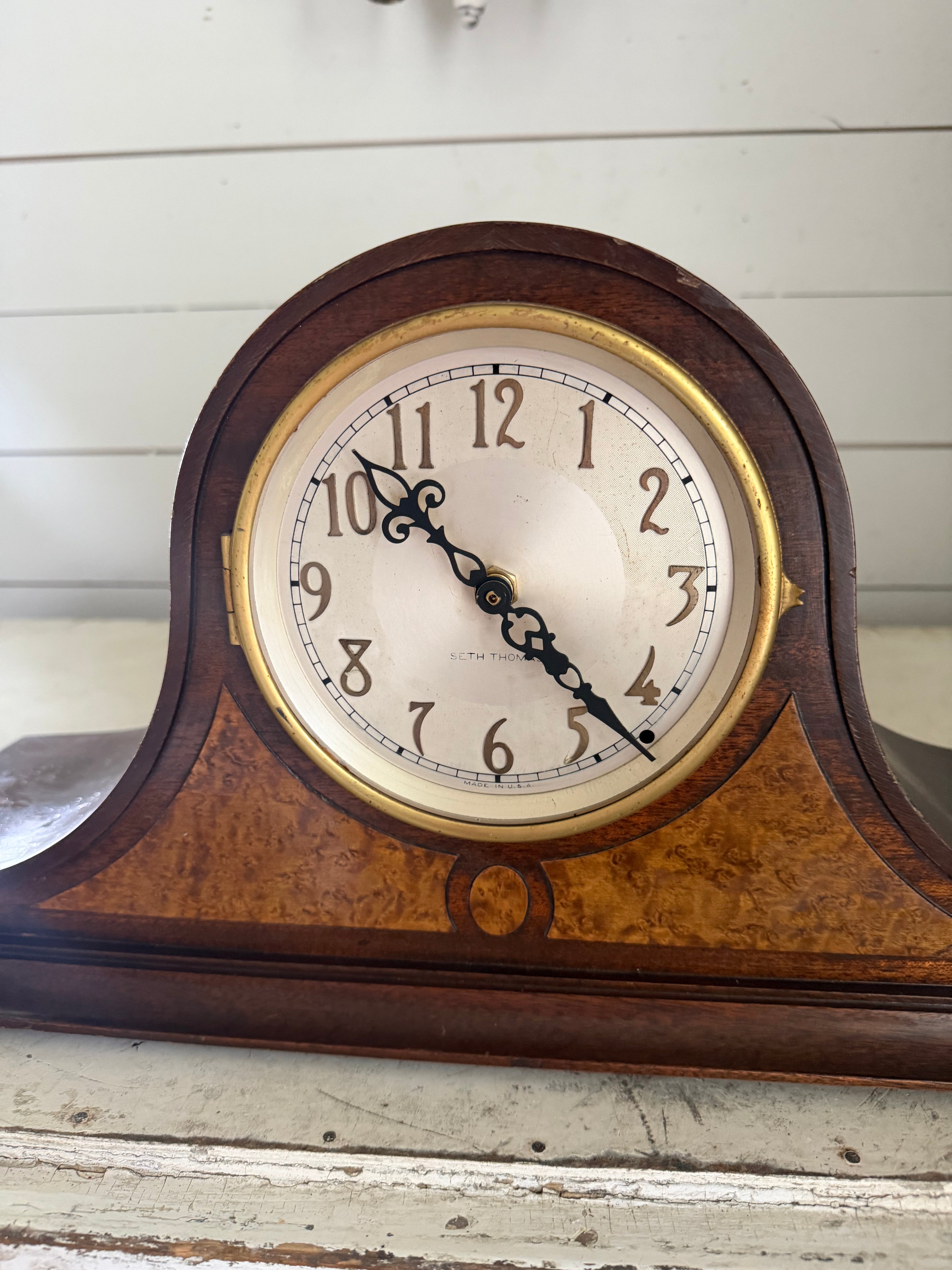 Antique Seth Thomas "No. 1 Tambour" Mantel Clock 8-Day, Time/Strike, Key-wind as is