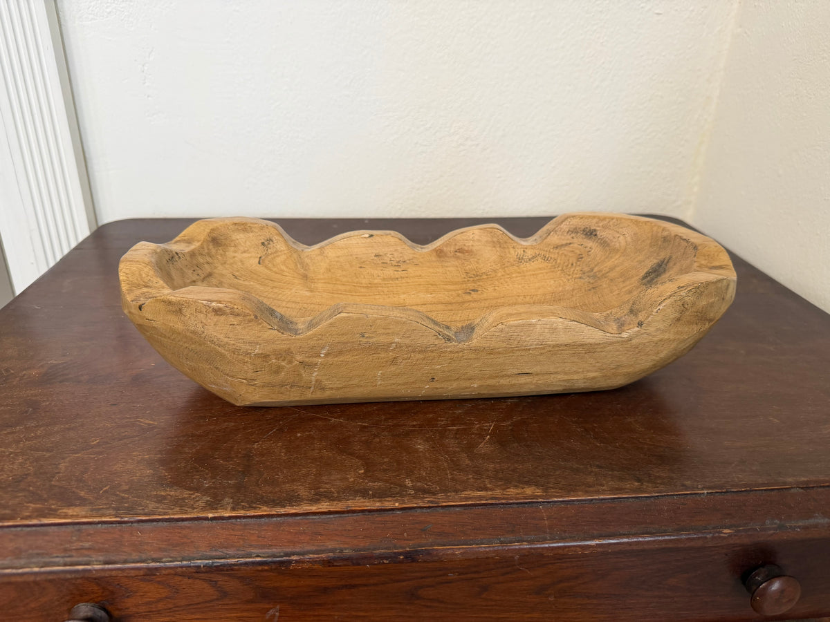 Scalloped Edge Dough Bowl - Will Get Makeover