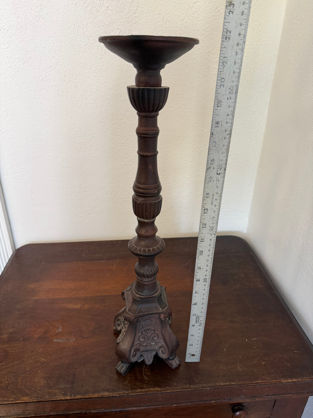 Large ornate Resin Candlestick - Will get makeover