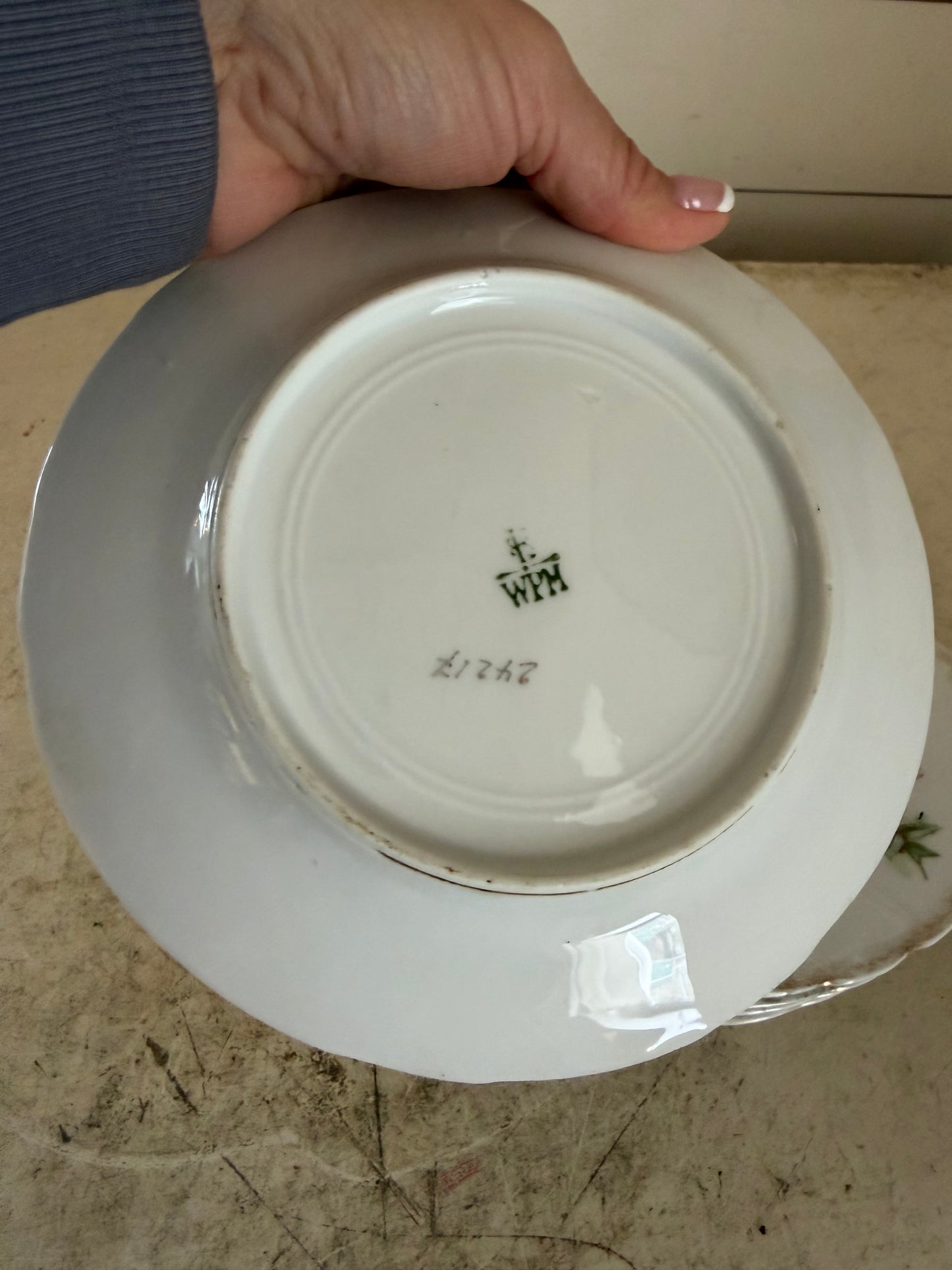 K P M Collectible Vintage Round Plate Germany Flowers - sold individually