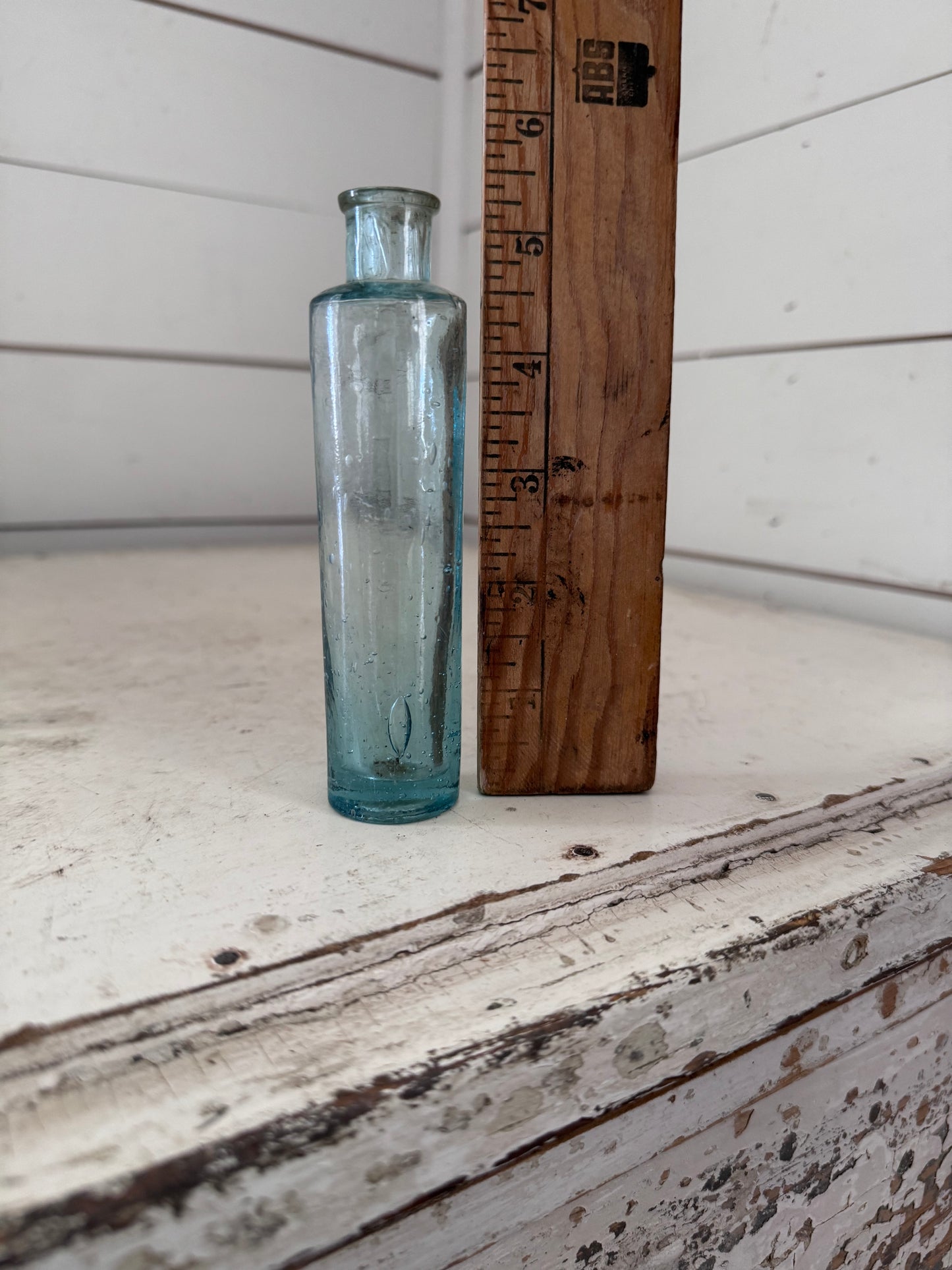 Small Blue Glass Medicine Bottle