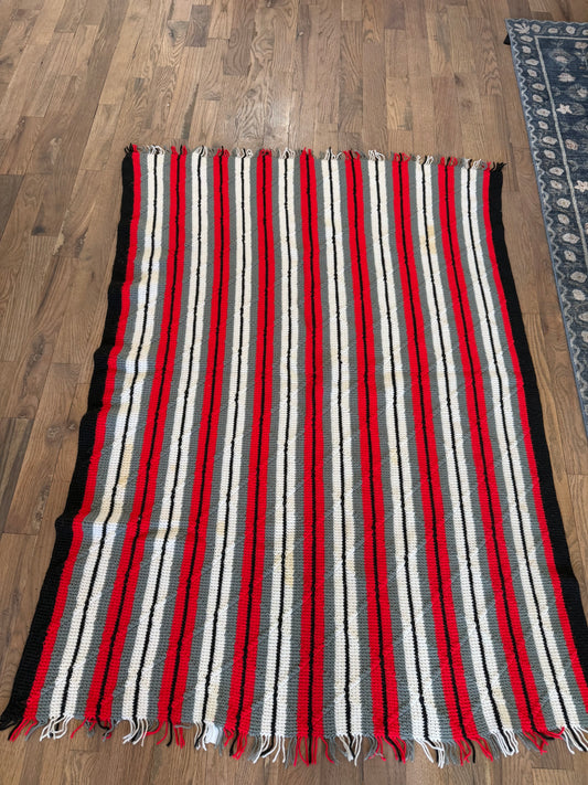 Red & gray Afghan