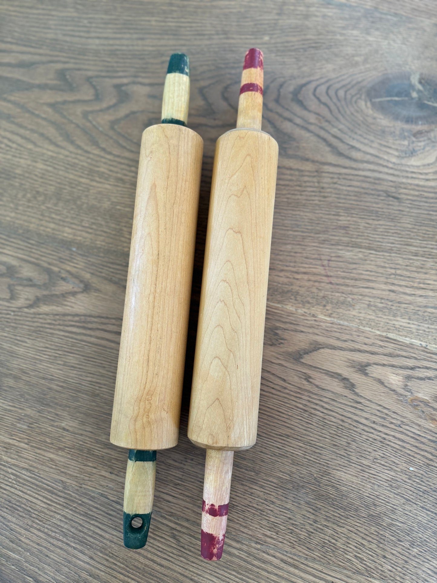 Rolling Pin handles painted and oiled