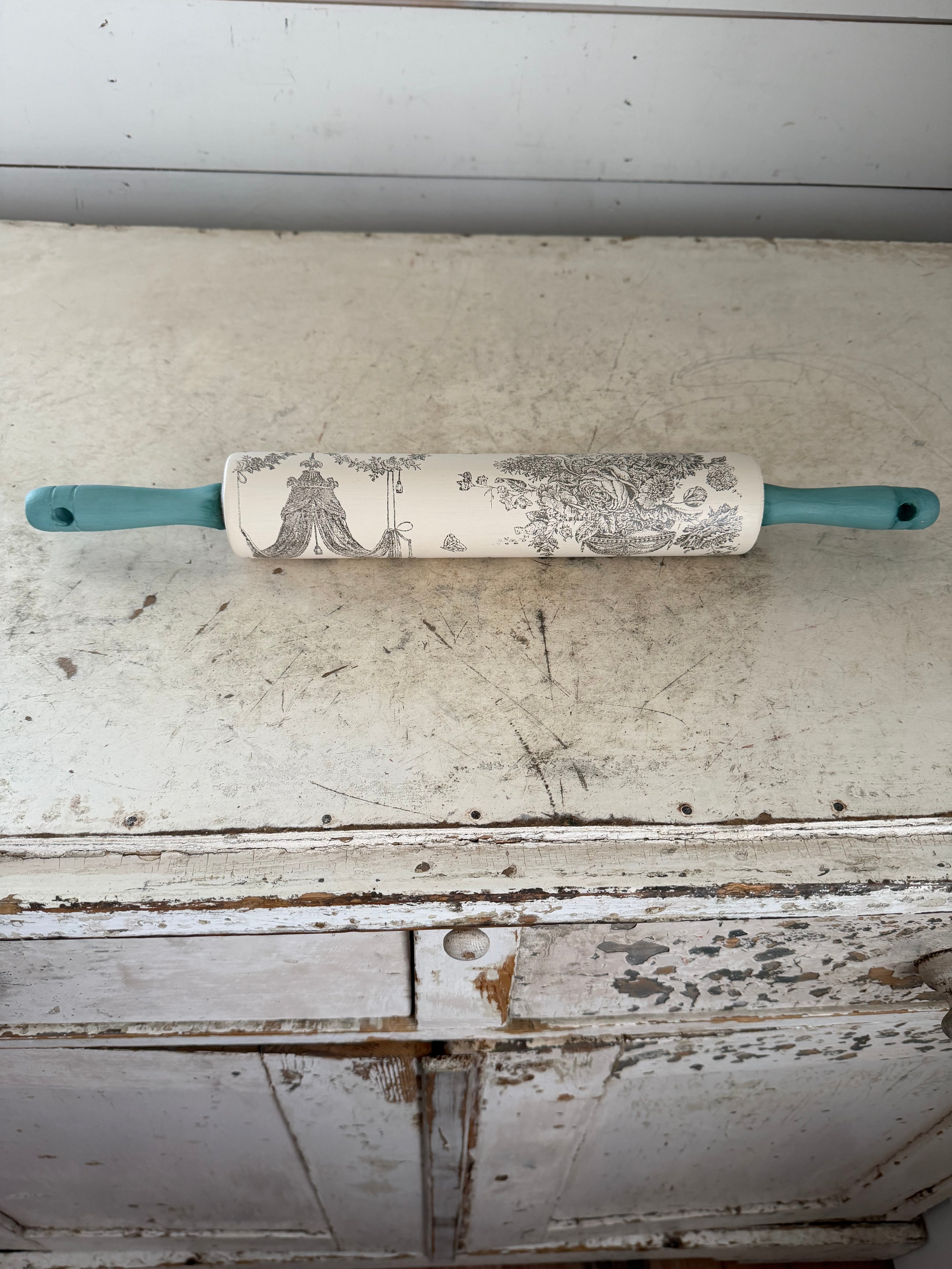 Hand Stamped Rolling Pin for Decor