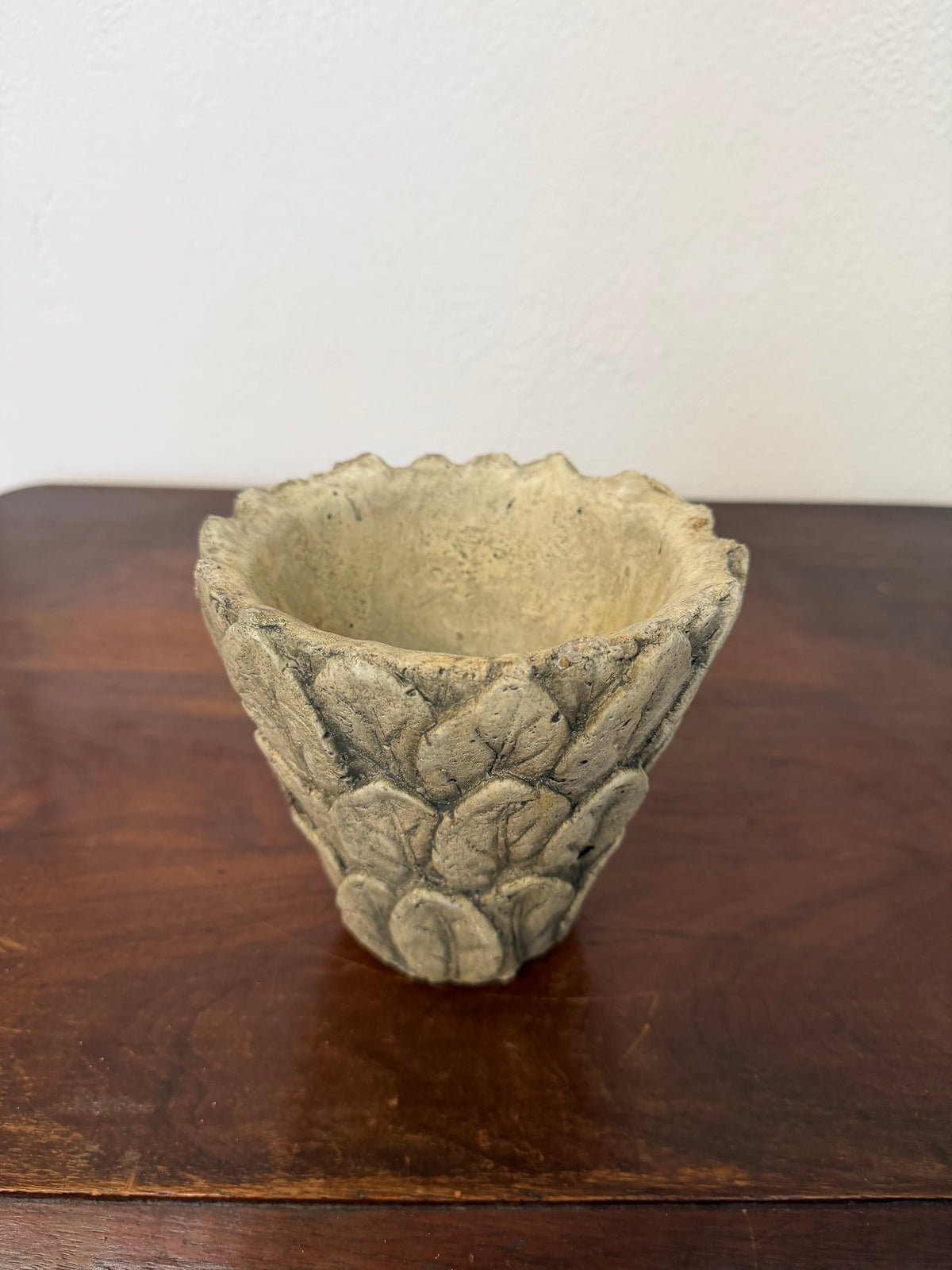 Cement Leaf Pattern Planter Pot