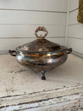 Silver Plate Server with lid and feet