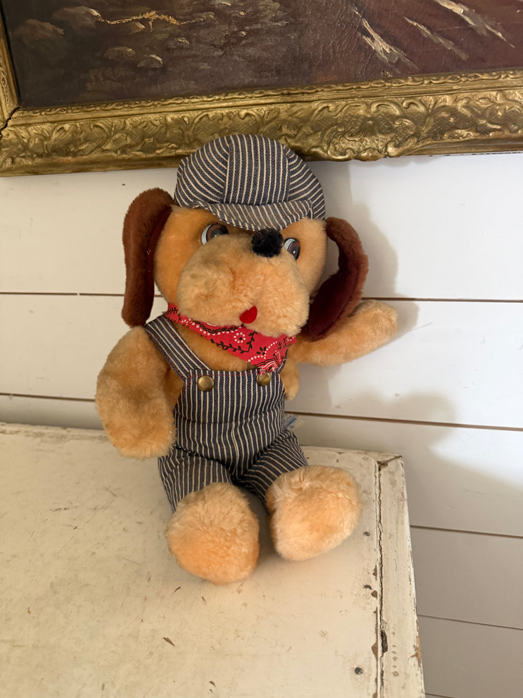 Vintage Knickerbocker Casey Jones Plush Animals of Distinction Train Conductor as is
