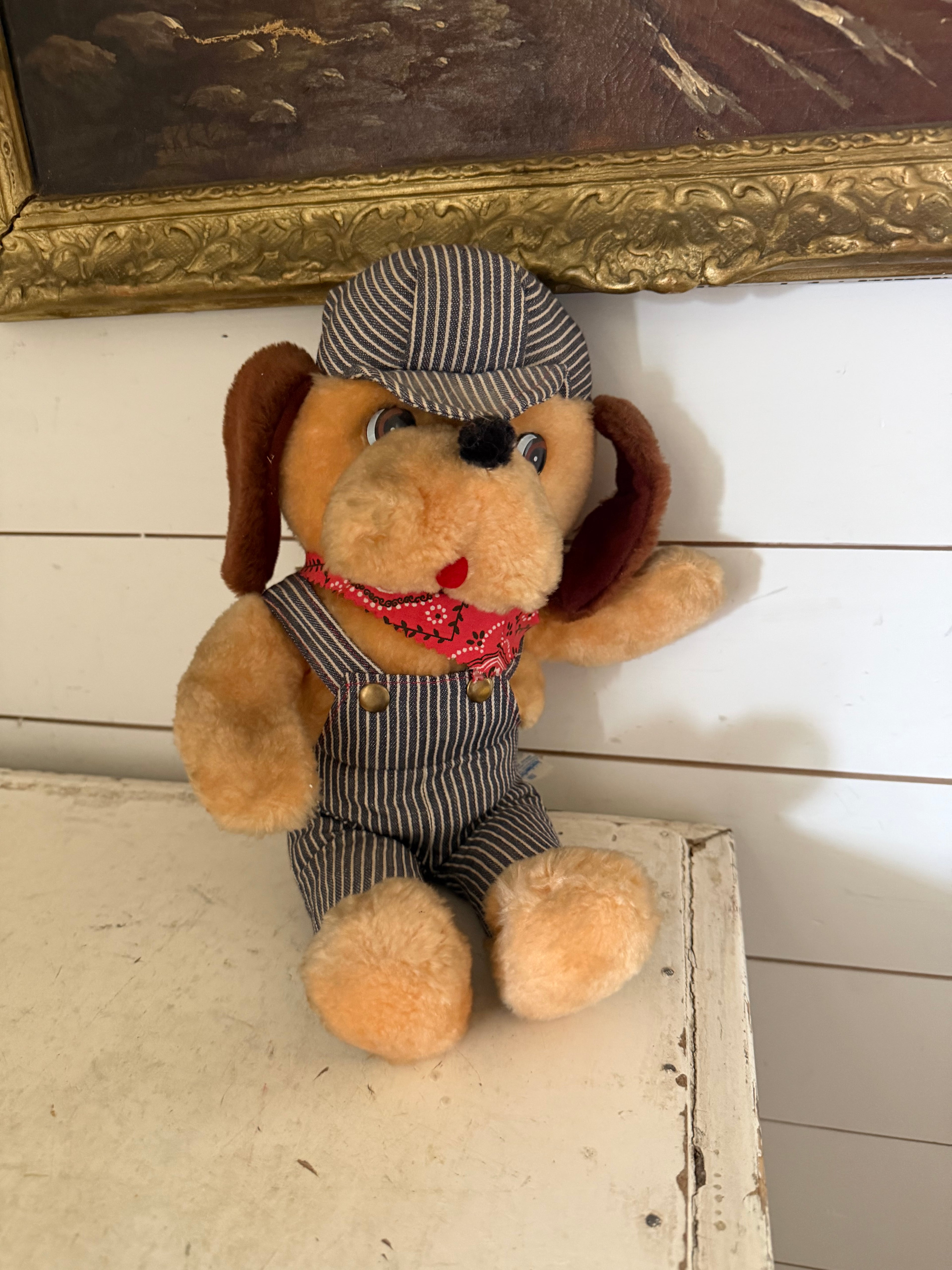 Vintage Knickerbocker Casey Jones Plush Animals of Distinction Train Conductor as is