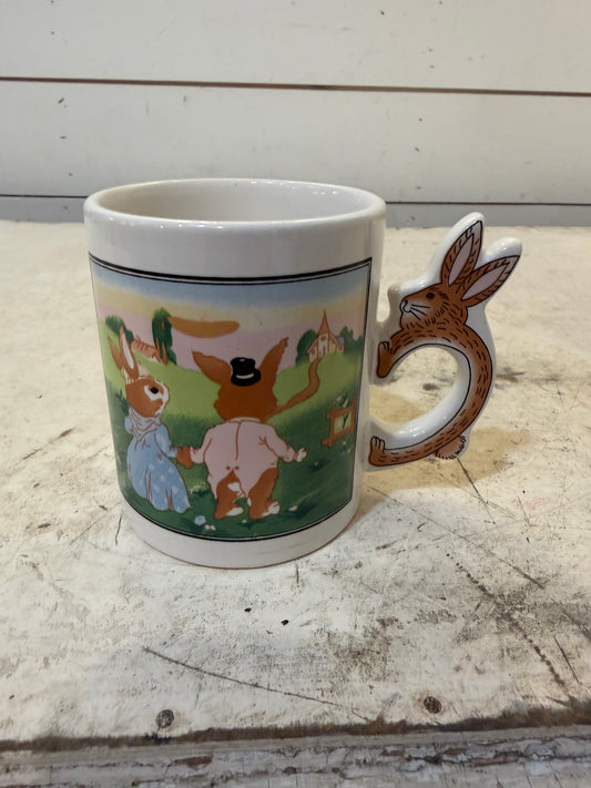 Vintage Bunny mug with bunny handle