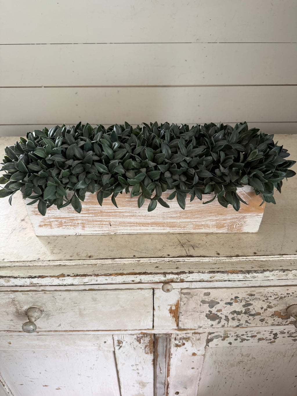 16” Planter Box With Faux Greenery Will get makeover
